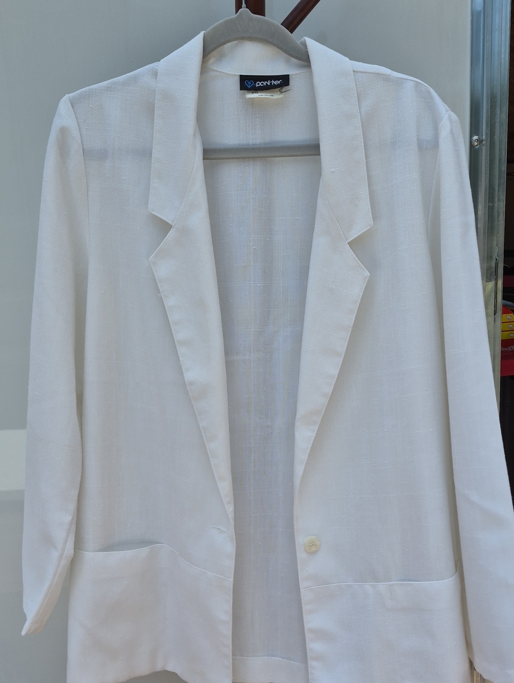 Vintage Pointer  White Relaxed Open-Front Blazer Union Made US
